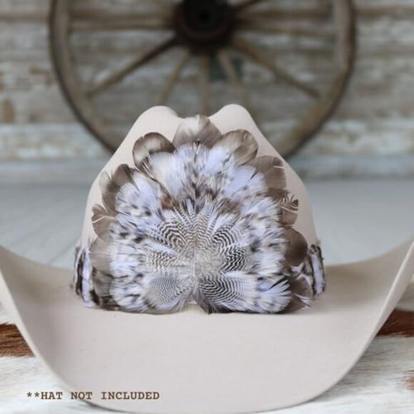 Feather Hat Band Adjustable Western Boho Chic Handmade Accessory Unisex